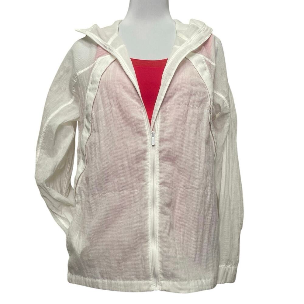 EUC - Lululemon White Clear Intention Zip-Up Windbreaker Jacket
